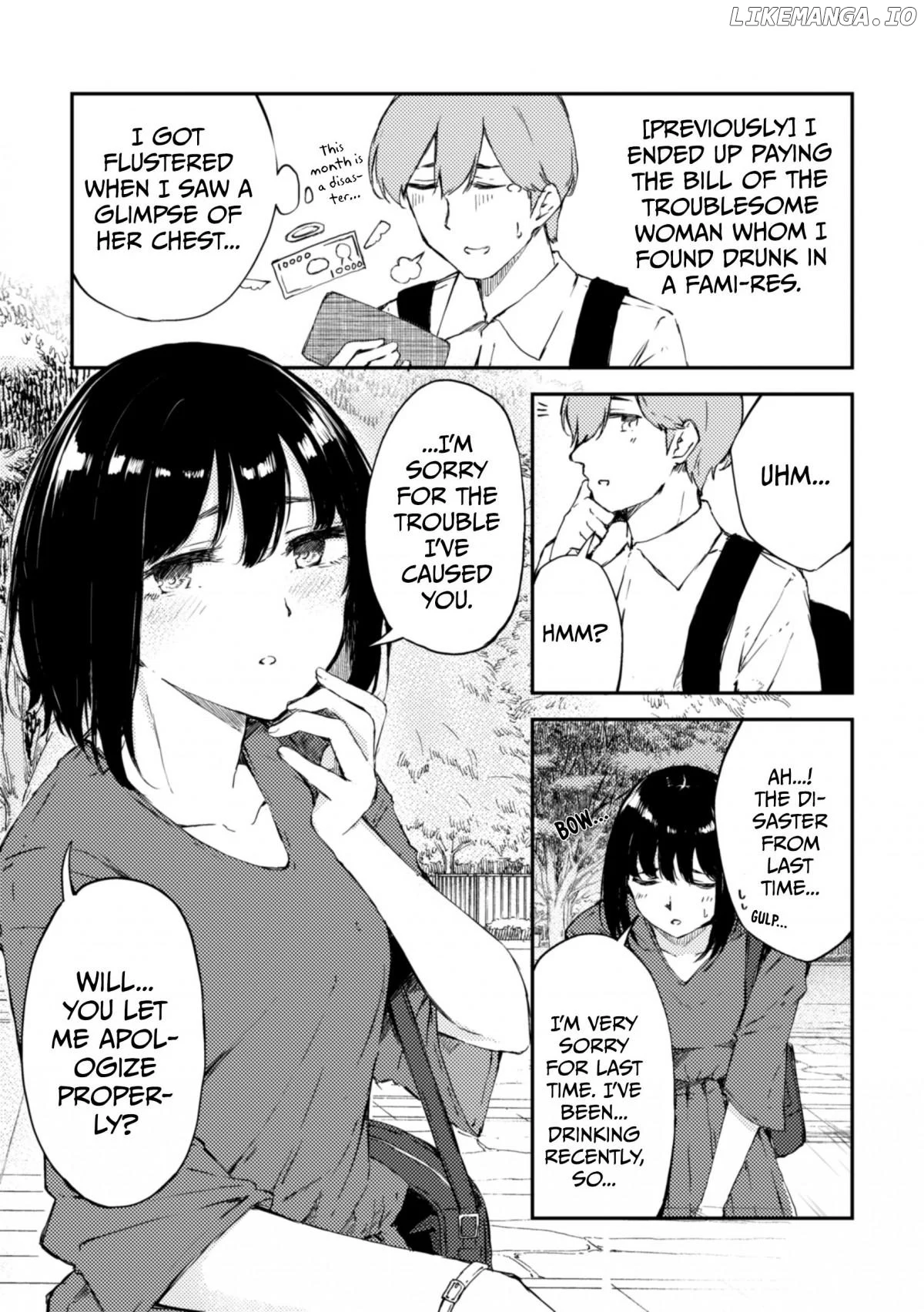 A Story About Getting Tangled Up With A Drunk Onee-san in a Saizeriya - Chapter 2 - Page 1