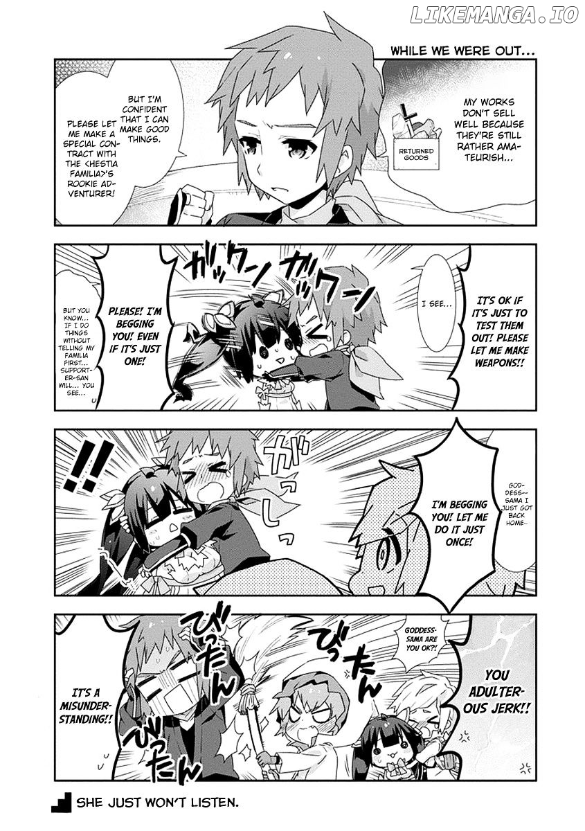 Dungeon ni Deai o Motomeru no wa Machigatte Iru Darou ka 4-koma - Kami-sama no Nichijou - Chapter 13 - Page 5